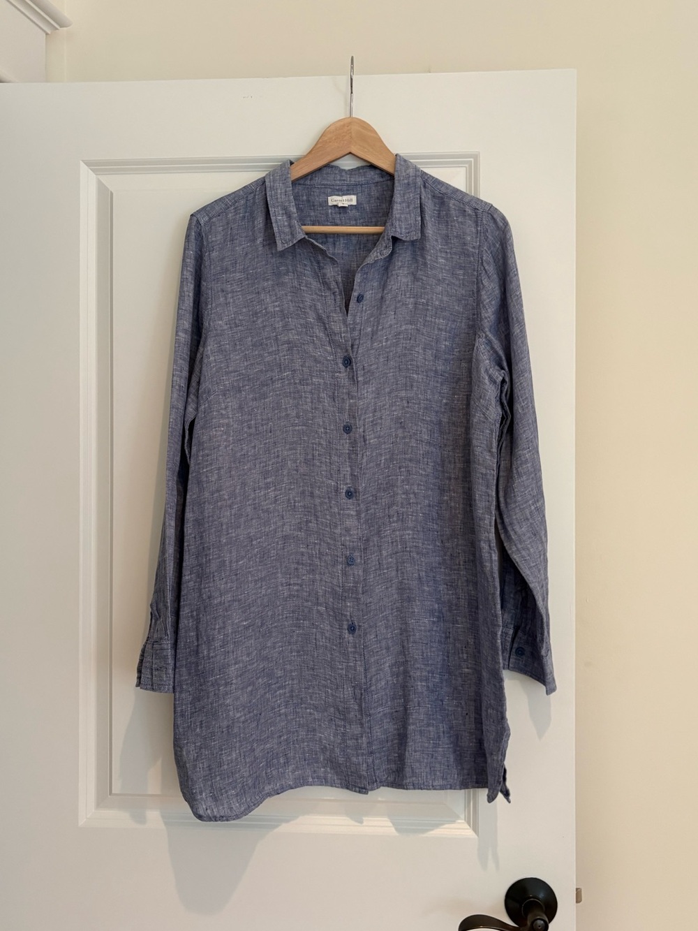 Garnet Hill 100% Linen Button Front Dress